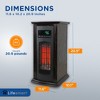 LifeSmart LifePro 1500W Infrared Quartz Indoor Home Tower Space Heater with Adjusting Temperatures and Remote Controls, Black (2 Pack) - 3 of 4