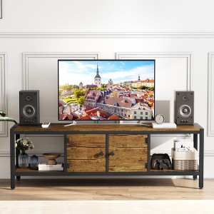 TV Stand for TV up to 65 Inches, Large TV Console Table with 2 Closed Storage Spaces and Open Compartments, Wooden Entertainment Center with Feet - 1 of 4