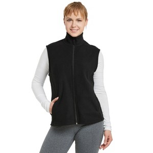 Sofra Women's Polar Fleece Full Zip Up Sweater Vest - 1 of 4