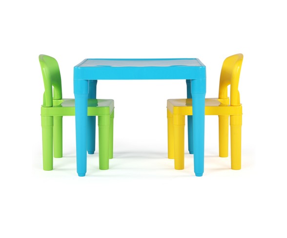 Tot Tutors Kids Plastic Table & 2 Chairs Aqua/Green