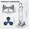 Aluminum Stair Climbing Cart, 2 in 1 Heavy-Duty Trolley Cart, 600 lbs Capacity with Extendable Base Plate, Dual Handles for Home Shopping - 2 of 4