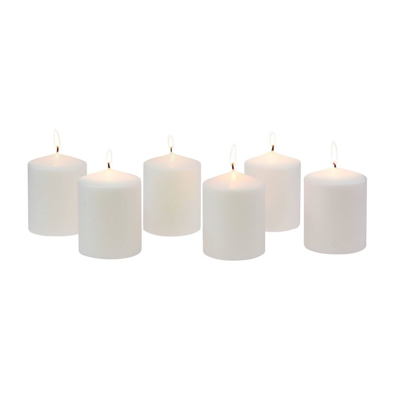 6pk Pillar Candles White - Stonebriar Collection, 1 of 8
