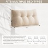 Soft Wedge Teddy Velvet Headboard Pillow w/ Side Pocket - PP Cotton Filled, Triangular Backrest Cushion for Dorm Bed - 4 of 4