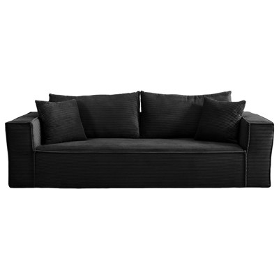 Aukfa Sleeper Sofa Couches for Living Room, Luxury Modern Couch with Deep Seat, No Assembly Required, 3 Seater, Black