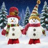 13" H Christmas Snowman Family with Red Knitted Scarf and Hat Christmas Decor, Christmas Family Snowman Figurines Ornaments Tabletop Decorations - 3 of 4