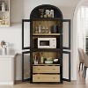 71.4" Arched Farmhouse Bookcase w/ Doors & Drawers, 15.83" Deep Wood Display Cabinet for Living Room, Bedroom - 4 of 4