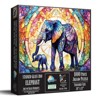 Sunsout Stained Glass Zoo Elephants 1000 pc   Jigsaw Puzzle 73306 - 2 of 4