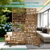 TOAOTBNBO Metal Privacy Screen with Stand, Decorative Privacy Fence Panels with Geometric Pattern, Outdoor Privacy Screen for Garden, Brown - 4 of 4