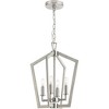 Progress Lighting Galloway 4-Light Foyer Pendant, Brushed Nickel, Open Frame, Grey Washed Oak, Candelabra Bulbs - 3 of 4