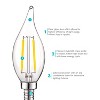 Luxrite 4W Vintage Candelabra LED Bulbs Dimmable, 400 Lumens, 4000K Cool White, 40W Equivalent, Flame Clear Glass, UL Listed, E12 Base 24 Pack - 2 of 4