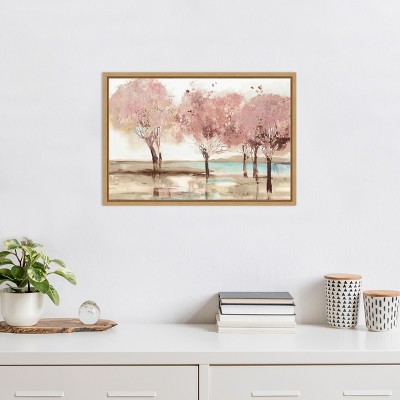 Spring Transition Pink and Brown Canvas Wall Art Print