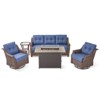 Gymojoy Outdoor Sofa Swivel Chairs with Fire Pit Table Patio Funiture Set - 3 of 4