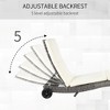 Gulches Modern Wicker Chaise Lounge Pool Chair, Outdoor PE Rattan, Cream White, 81.5" W x 27.5" D x 27.5" H - 4 of 4