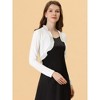 Allegra K Women's Elegant Ruffle Collar Crop Knit Open Front Shrug - 3 of 4