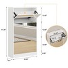 RISOKEYS Mirror Shoe Cabinet with 3 Flip Drawers,Freestanding Shoe Cabinet Storage,Narrow Shoe Organizer Rack for Entryway,Front Door,Foyer,Hallway - 3 of 4