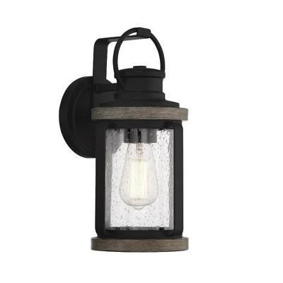 Black Cylinder Lodge Finish Outdoor Wall Sconce