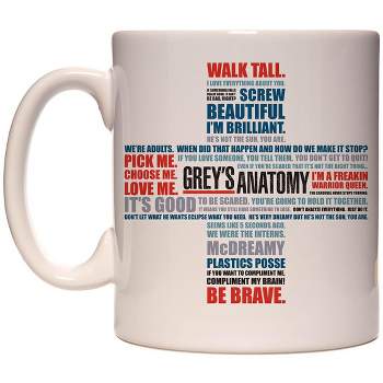 Grey's Anatomy Hospital Cross Quotes Coffee Mug 11 Oz. Multicoloured
