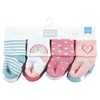 Hudson Baby Infant Girls Cotton Rich Newborn and Terry Socks, Modern Rainbow - 2 of 4
