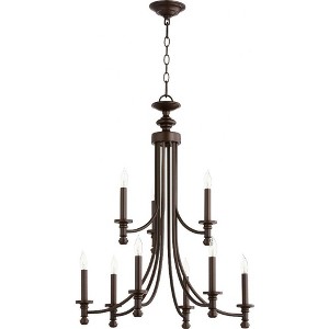 Quorum Lighting Rossington 9-Light Chandelier, Oiled Bronze, 26.5W, 31H - 1 of 1