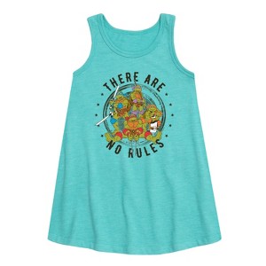 - Teenage Mutant Ninja Turtles - Leo and Brothers There Are No Rules Graphic Sleeveless Aline Dress - 1 of 3