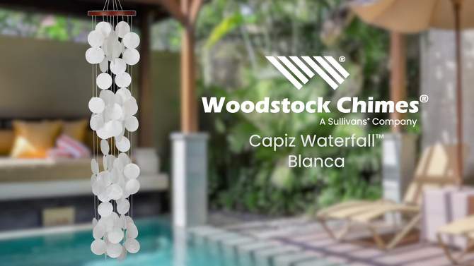 Woodstock Wind Chimes Asli Arts® Collection, Capiz Waterfall, 40'' Wind Chime, 2 of 8, play video