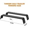 Heavy-Duty Tandem Axle Trailer Fenders - 72-7/8in x 10-1/4in x 13in Steel Fenders for 13in-15in Tires (2-Pack, Black Detachable) - 3 of 4