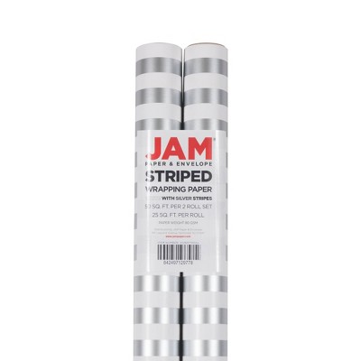 Jam Paper Silver & Gold Gift Wrapping Paper Roll Combo Pack - 2 Packs Of 25  Sq. Ft. : Target