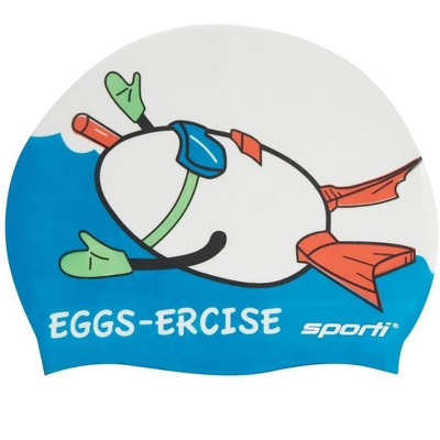 Sporti Limited Edition Eggs-Ercise Silicone Swim Cap Jr.
