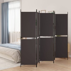 vidaXL 5-Panel Room Divider Brown 98.4"x70.9" Fabric - 1 of 4
