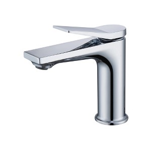 ChicFurnit Bathroom Sink Faucet Modern Single Hole Design with Two 3/8 of an inch Hoses for Easy Installation, Silver, 13"*8.27"*2.76" - 1 of 4