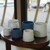 NAYSAYE Planter Set of 2 Ceramic Planter Pot Elegant Embossed Leaf Design for Indoor Outdoor Garden, Gloss White, 8.08"*8.08"*7.09" - 2 of 4