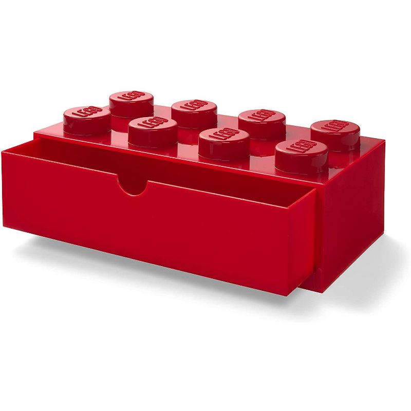 Room Copenhagen LEGO Desk Drawer 8 Knobs Stackable Storage Box | Red, 1 of 4