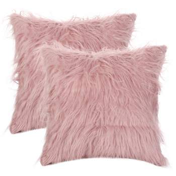 Unique Bargains Plush Decorative Solid Throw Modern Bedroom Pillow Covers 2 Pcs