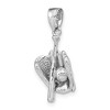 Black Bow Jewelry 14k White Gold 3D Baseball Pendant - 4 of 4