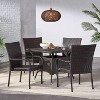 Wesley 5pc Wicker Patio Dining Set - Brown - Christopher Knight Home - 2 of 4