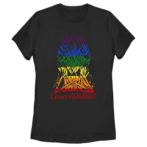Women's Game of Thrones Rainbow Iron Throne T-Shirt - 1 of 4