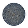 Saro Lifestyle Textured Rattan Placemat (Set of 4), 15"x15", Blue - 2 of 4