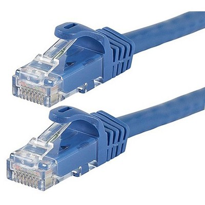 Monoprice Cat6 Ethernet Patch Cable - 0.5 Feet - Blue | Network Internet Cord - RJ45, Stranded, 550Mhz, UTP, Pure Bare Copper Wire, 24AWG - Flexboot