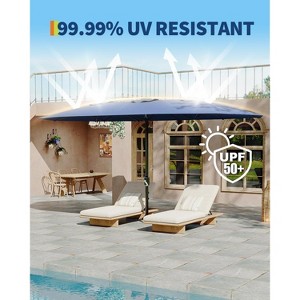 13 Ft Extra Large Double-Sided Patio Umbrella, Outdoor Umbrella with Water-Resistant Polyester Canopy, Crank Handle and 12 Strong Steel Ribs - 1 of 4