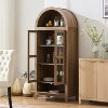 TYBOATLE 71" Tall Arched Pantry Cabinet with Glass Door, Drawer & Anti-Tip Kit – Versatile Storage Cupboard for Kitchen or Dining Room - 3 of 4