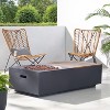 VYNXARIA Outdoor 50000 BTU Lightweight Concrete Rectangular Fire Pit Table with Storage, Dark Gray and Natural Brown (Tank Cover not Included) - 3 of 4