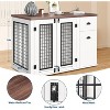 Dog Crate Furniture, Pet Kennel for Small to Medium Dogs, White Wooden Pet House with Drawers - 4 of 4