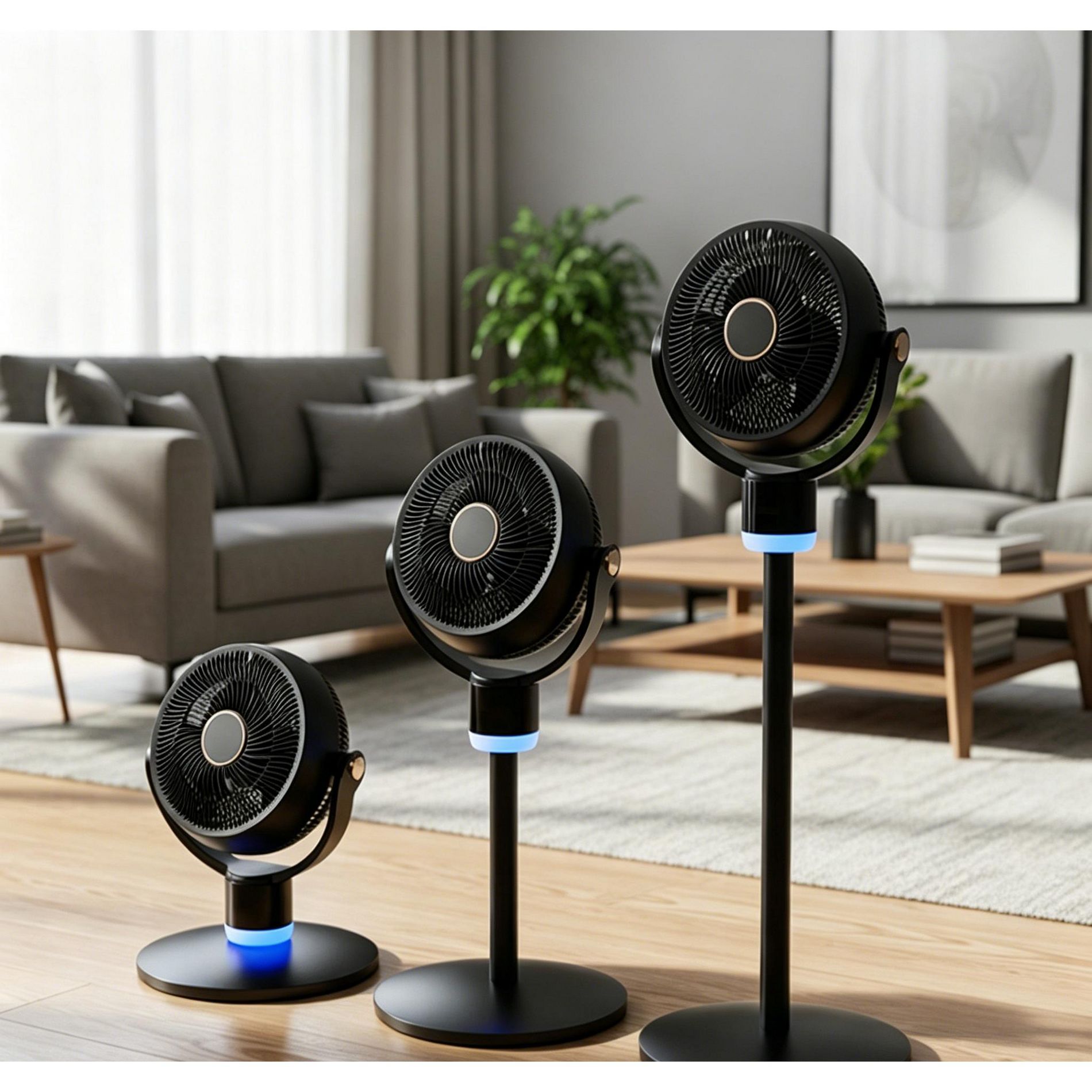 40"3D oscillation pedstal fan, 3-in-1 Height Adjustable Air Circulator Fan, Pedestal & Tabletop Fan with 3 Speeds, 12H Timer, Remote