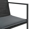 vidaXL 7-Piece Outdoor Dining Set - Patio Furniture with Cushions, Poly Rattan, Black, with Powder-Coated Steel Frame, Table and 6 Chairs. - 4 of 4