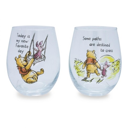 Disney Mickey & Minnie Mouse 2-Piece Stemless Wineglass Set