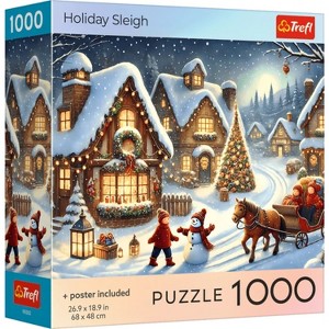Trefl Red Holiday Sleigh 1000 Piece Puzzle - 1 of 4