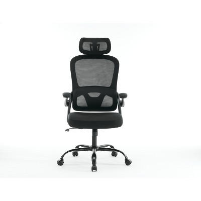 TiramisuBest Ergonomic Black Mesh Office Chair with Adjustable Lumbar, Headrest & 3D Armrests, Tilt Function