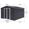 NicBex 8x10 FT Outdoor Storage Shed with 2 Integrated Punched Vents,Metal Outdoor Shed with Apex Roof,Storage Sheds for Garden - 3 of 4