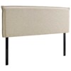 Camille Queen Upholstered Headboard Beige: Modway, French Seam, Adjustable Metal Legs, Wood Frame, Foam Padding - 3 of 4