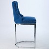 GDFStudio Bob Velvet Upholstered 25" Bar Stool with Footrest - 3 of 4